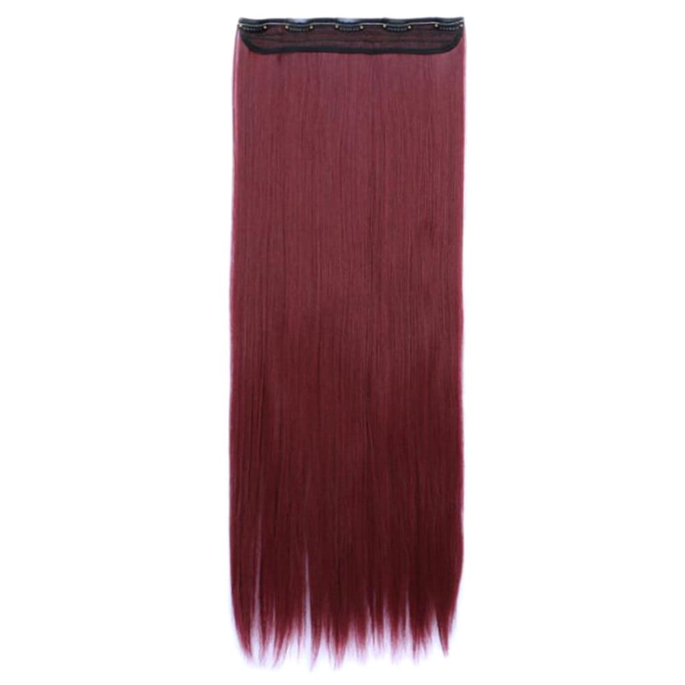 Women Solid Color 70cm Long Straight Hair Extension