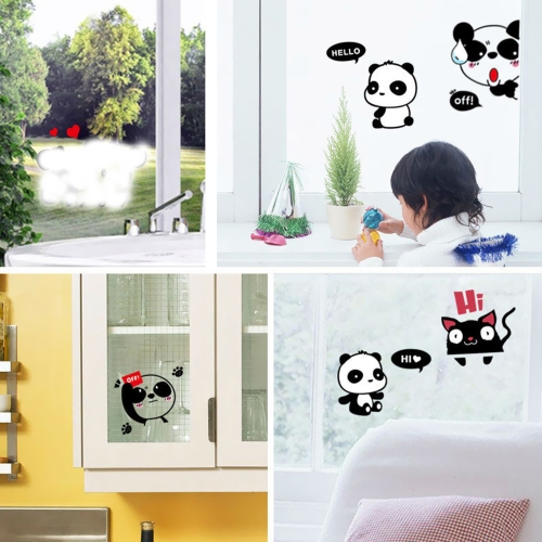 Removable Light Switch Decal Cat Panda Cute Animals Sticker Bedroom Living Room Home Decor Cartoon Figure PVC Water-resistant Sticker