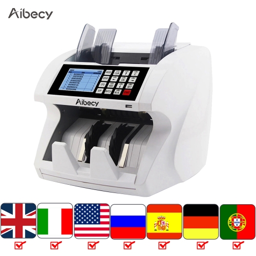 Aibecy Multi-Currency Money Cash Value Mix Counting Counter Counterfeit Detector
