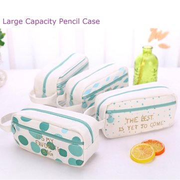 Large Capacity Canvas Pencil Case Pen Box School Bag