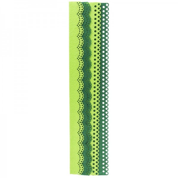 Folia Filzbordüren, grün & dunkelgrün, 30cm, 4 Stück