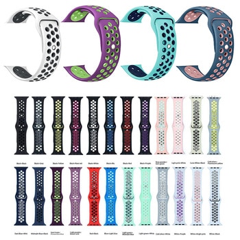 Band for Apple Watch 5 4 3 2 1 42MM 38MM soft Breathable strap Silicone Sports  bands for Nike+ Iwatch series 5 4 3 40mm 44mm