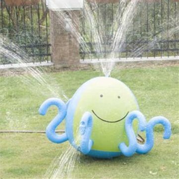 Octopus Shaped Inflatable Water Spray Ball Sprinkler Beach Lawn Kids Outdoor Toy