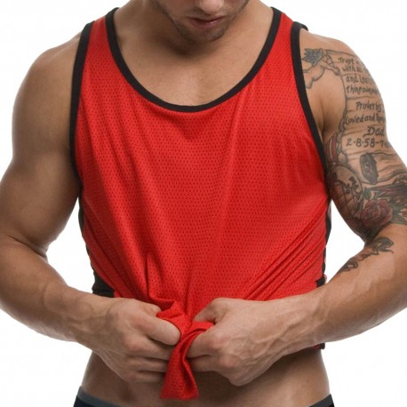 Pump! Falcon Tank Top - Red - Black L