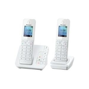 Panasonic KX TGH222 - Schnurlostelefon - Anrufbeantworter mit Rufnummernanzeige - DECT\GAP - weiß + zusätzliches Handset (KX-TGH222GW)