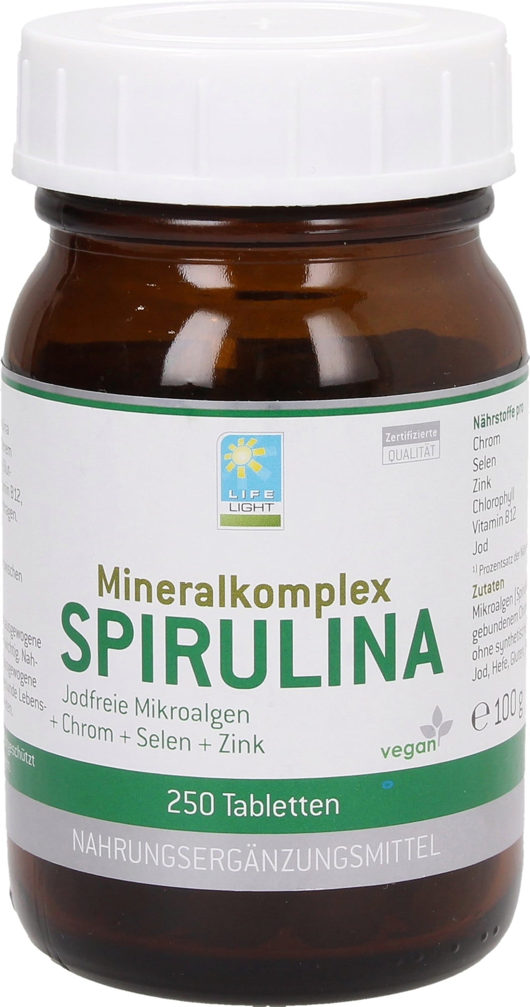 Life Light Mineralkomplex Spirulina - 250 Tabletten