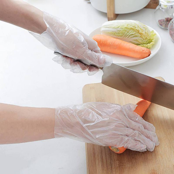 100pcs disposable gloves flu bacterium safety gloves plastic catering grade dishwashing picnic kitchen