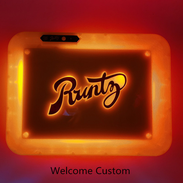 Runtz Rechargeable Rolling Tray Glow Tray 550mAh Built-in Battery LED Light Tray Customized E-cigarettes Products Accessories