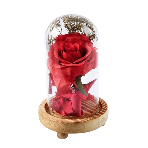 Decoración Romántica Flores Artificiales Cubierta de Cristal Fresco Conservado Rose DIY Decoración de La Boda para el Hogar regalo de Cumpleaños