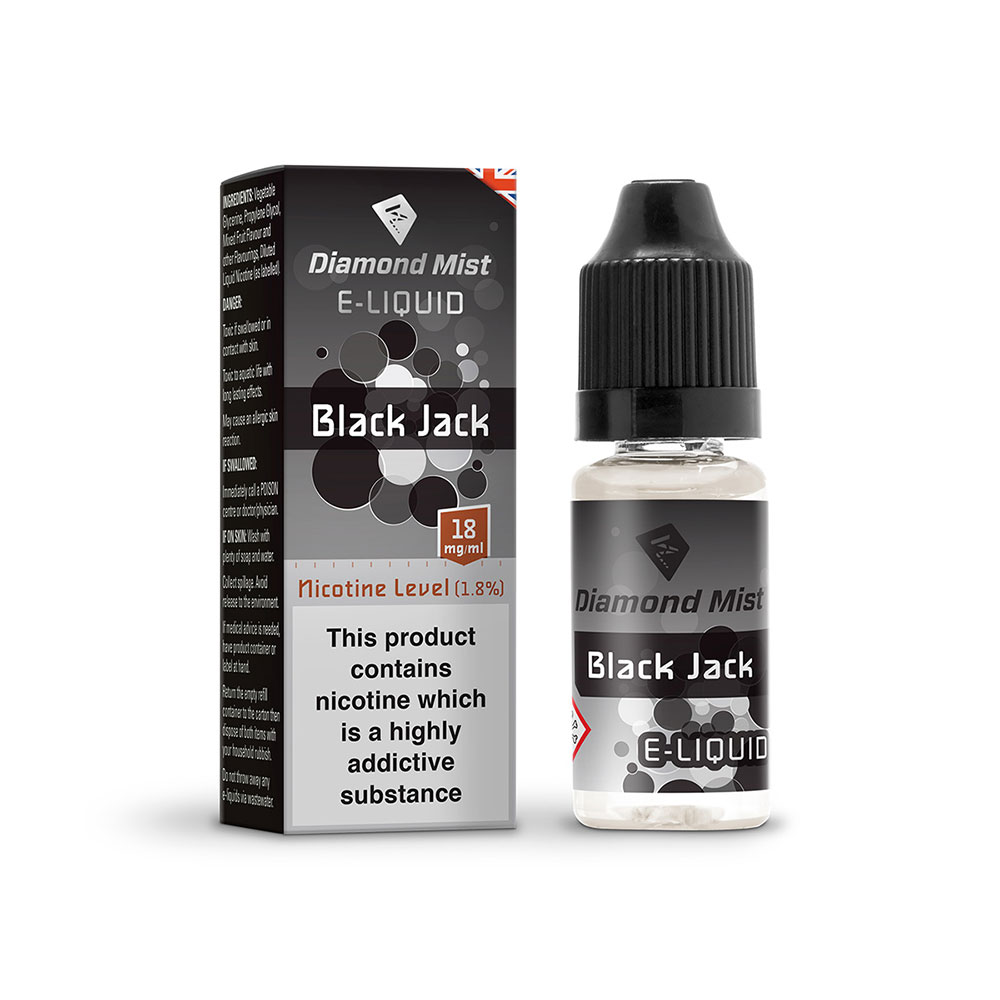 Diamond Mist E-Liquid Black Jack Flavour 10ml -  18mg Nicotine