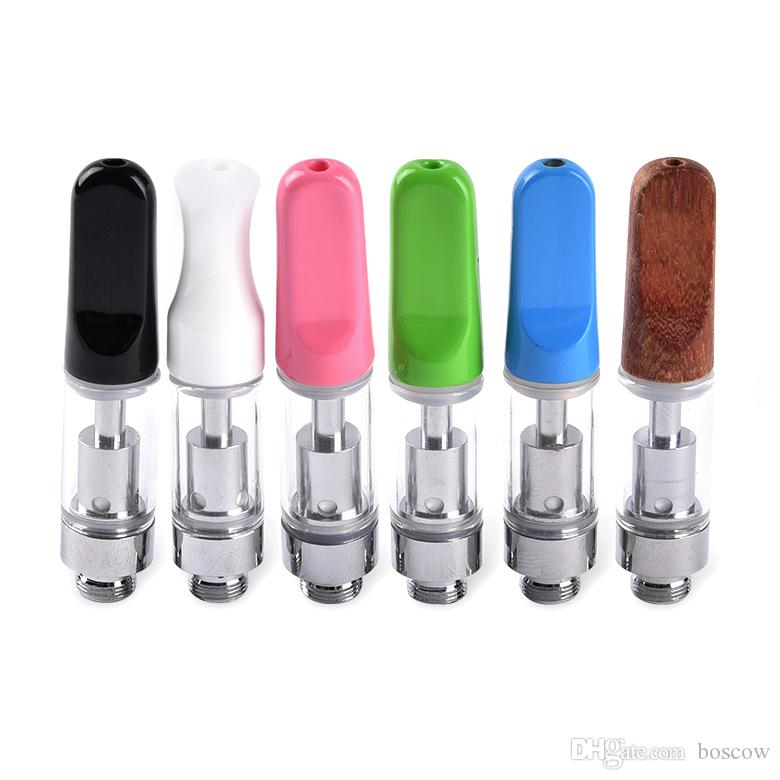 100% no leaked cartridges atomizer vape tank glass ceramic Drip Tip mouth thin oil .5ML 1.0ml for 510 battery