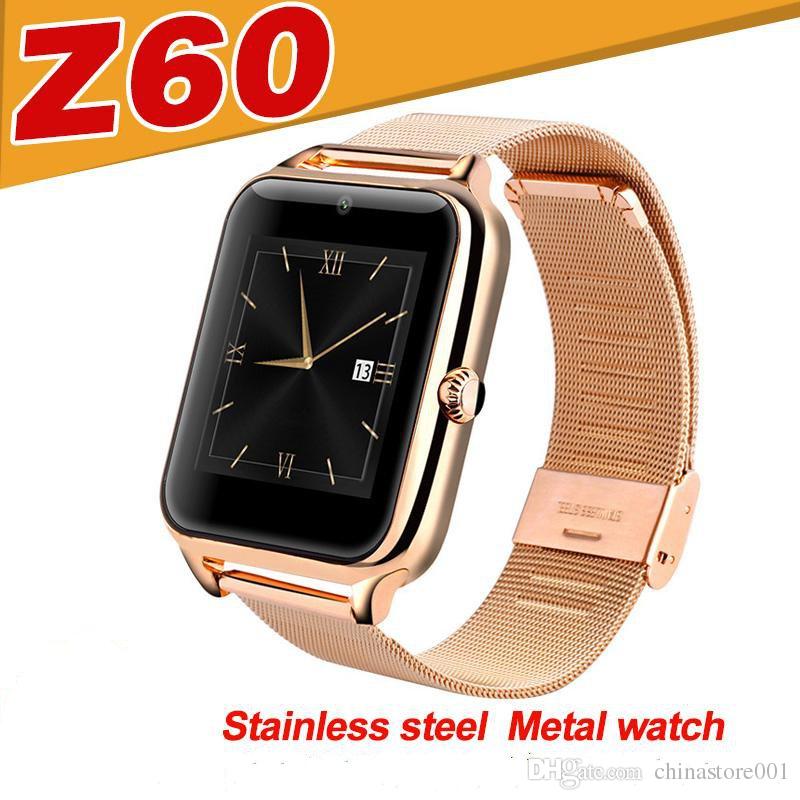 Z60 Smart Watch Phone Stainless Steel Support SIM TF Card Camera Fitness Tracker GT08 DZ09 A1 V8 Best Metal Bluetooth Smartwatch for Android