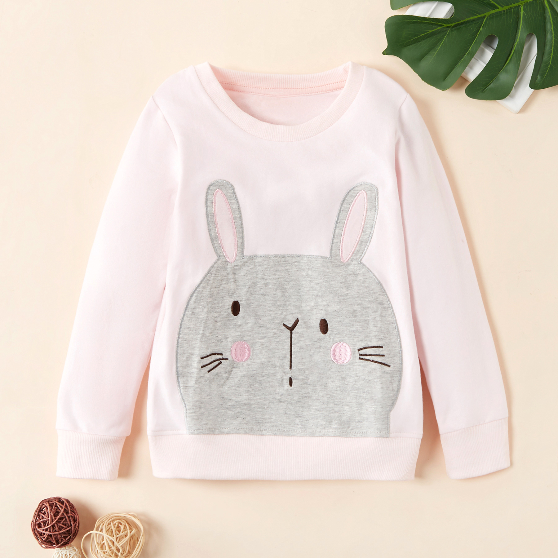 Adorable Animal Bunny Decor Sweatershirt for Girl