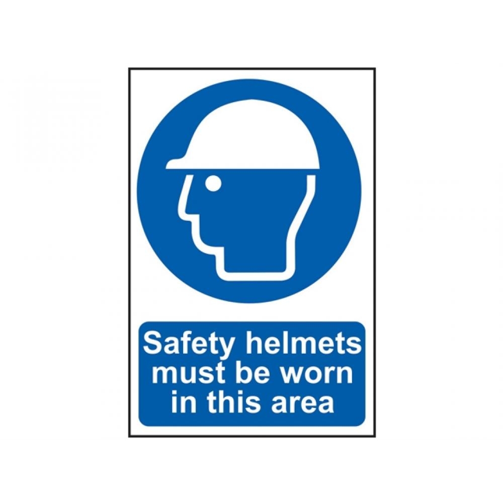 Scan Safety Helmets Must Be Worn In This Area - PVC 200 x 300mm