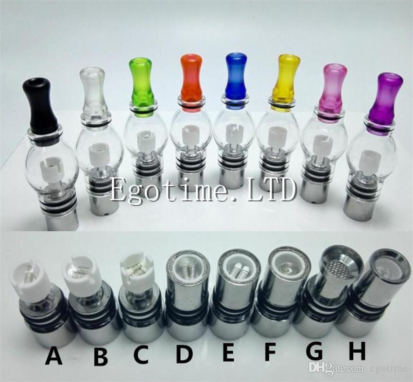 Rich Styles Coils Glass Globe Atomizer Dry Herb Vaporizer Replacement Wax Vapor Tank with Metal screen Ceramic Coil Head quartz coil E cigs