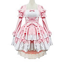 de manga larga vestido lolita rosa princesa de algodón estilo criada preciosa