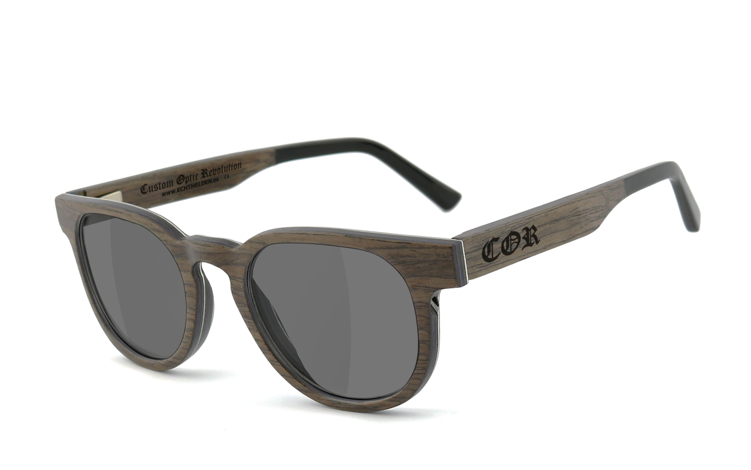 COR® | COR005 Holz Sonnenbrille - selbsttönend selbsttönende  Sonnenbrille, UV400 Schutzfilter