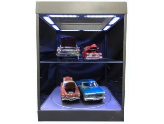 Large Display Case with LED Lights and Turntable Display Case