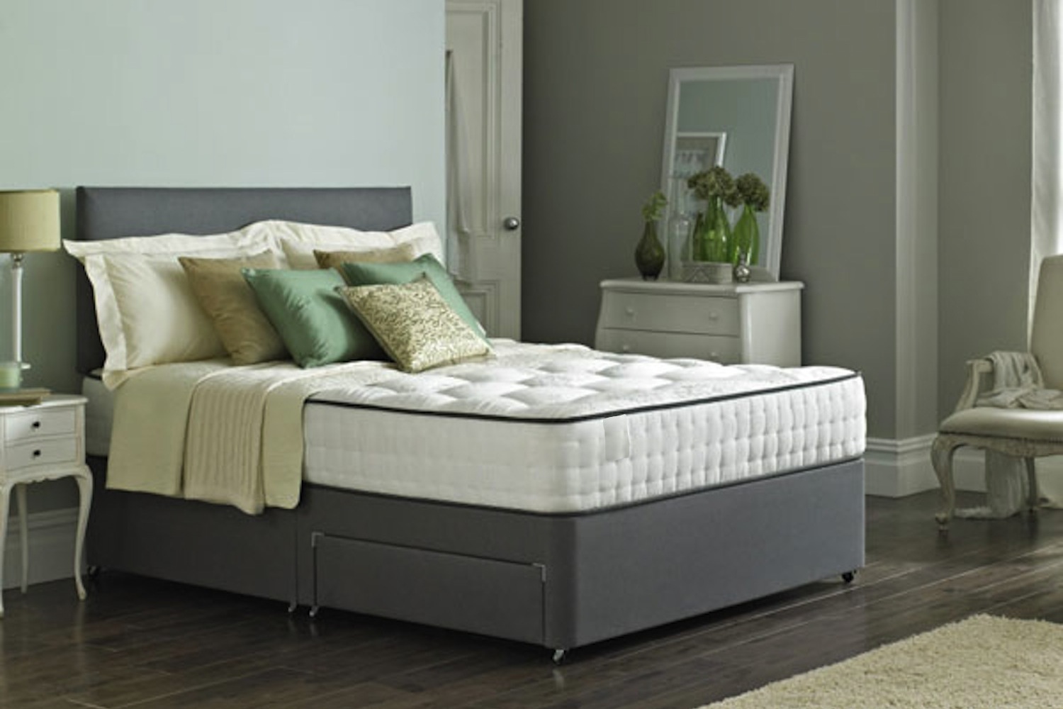 Royal Memory Foam Sprung Divan Bed-Small Single-End Opening Ottoman