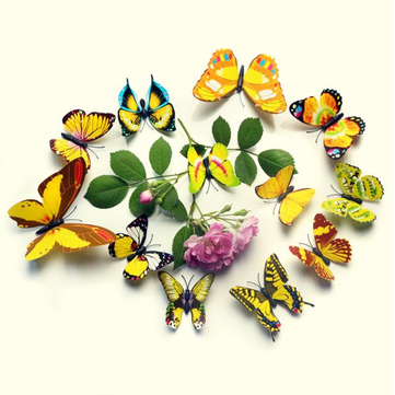 12Pcs 3D Colorful Butterfly Wall Sticker Fridge Magnet Home Decor Art Applique