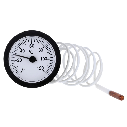 Thermometer Kapillar Temperatur Messuhr mit 1,5 m Sensor 0-120 ° C für die Messung von Wasser Flüssigkeit