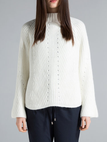 Solid Turtleneck Long Sleeve Knitted Sweater