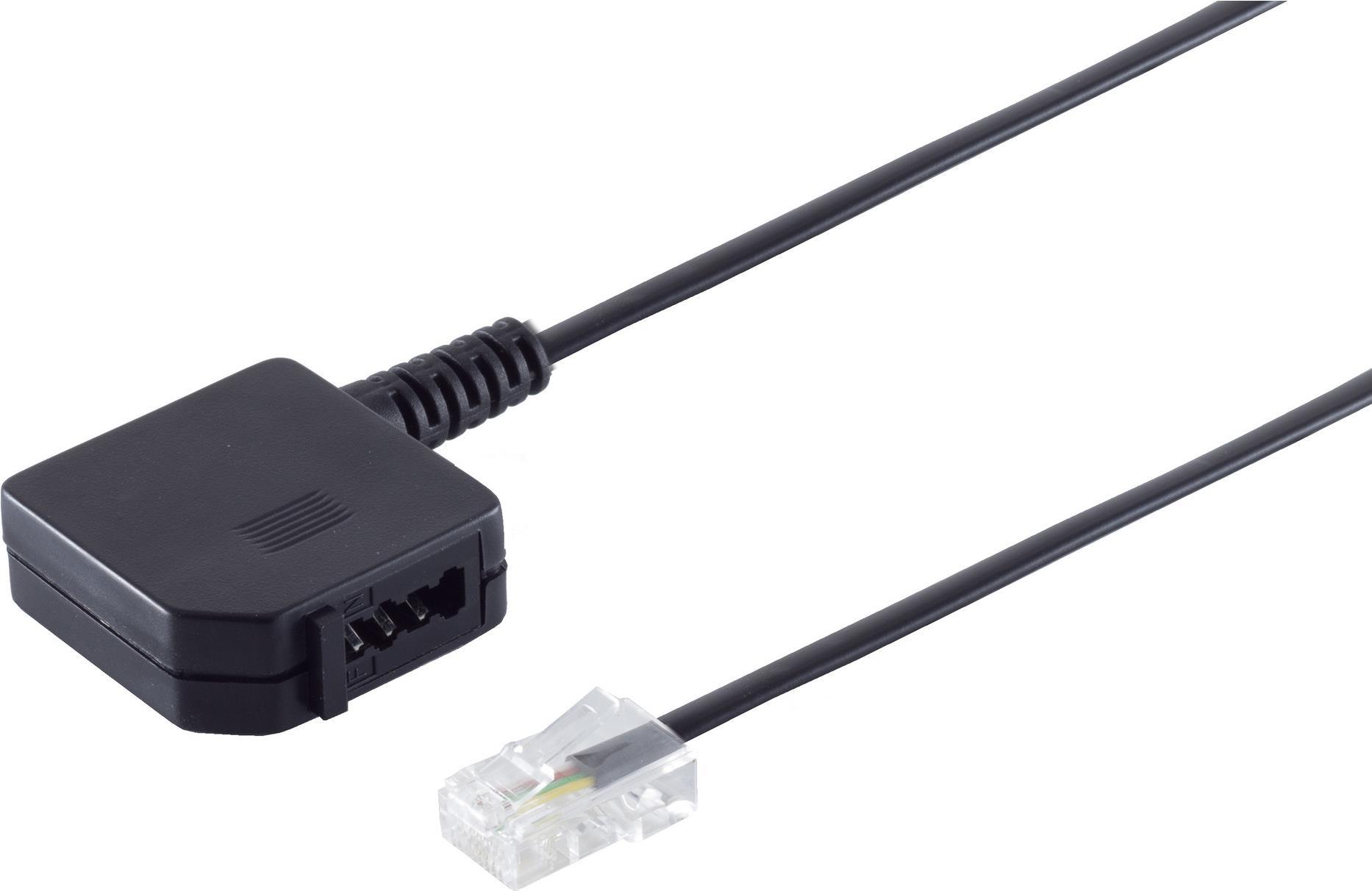 S/CONN maximum connectivity Telefon Adapter-Western-Stecker 8/4 auf TAE U-Kupplung, 0,2m (71041-1)