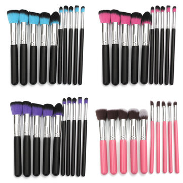 10Pcs Soft Cosmetic Makeup Brushes Set Foundation Eyebrow Brush