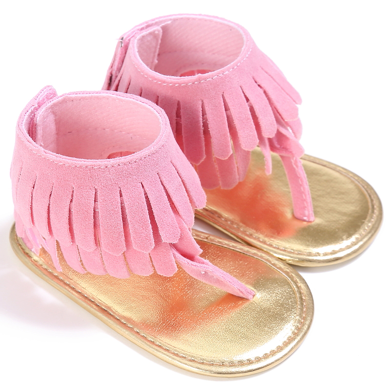 Baby / Toddler Girl Pretty Solid  Tasseled Velcro Shoes