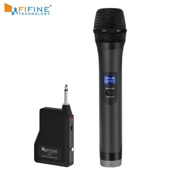 FIFINE UHF Wireless Handheld Dynamic Microphone& Receiver for Outdoor party Wedding Bar Live Show School conference Karaoke K025