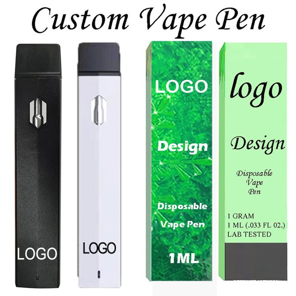 Disposable Vape Pen Customized E Cigarettes Starter Kits Rechargeable 280mah Battery Thick Oil 1.0ml Pods OEM Label Packaging Empty Custom Logo Vaporizer