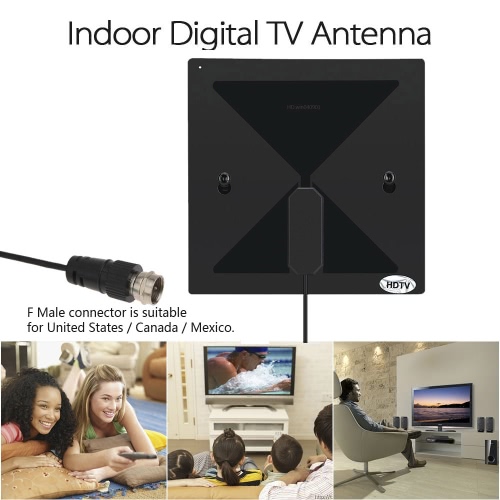 LAN-1036 Indoor Digital TV Antenna HDTV Antenna with Sucker 470-860MHz F Male Connector for United States / Canada / Mexico for HDTV / DTV