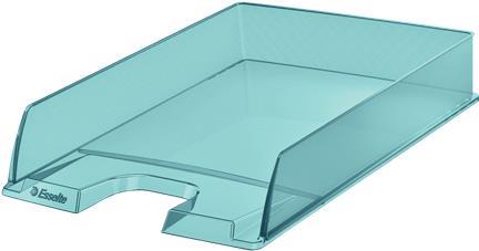 Esselte Briefablage Colour'Ice, DIN A4, blau aus Polystyrol, transparentes Design, stapelbar, - 10 Stück (626274)
