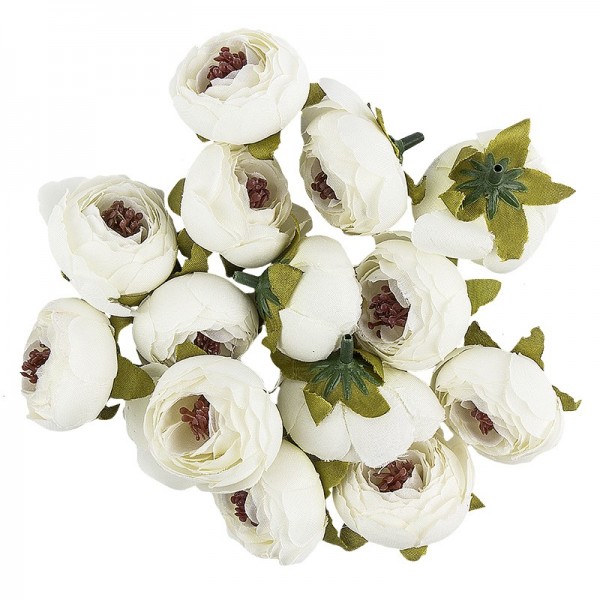 Deko-Blüten "Ranunkel 3", Ø 4cm, weiß, 14 Stück