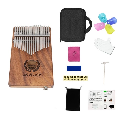 Portable 17-key Kalimba Thumb Piano Mbira Hawaiian Koa Wood Ecualizador Pickup incorporado con 6.35mm Interfaz de altavoz Musical regalo