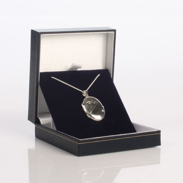 Sterling Silver Oval Double Photo Locket with Personalised Gift Box