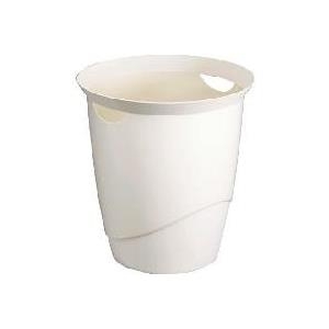 DURABLE Papierkorb TREND, 16 Liter, rund, weiß formschönes Design, mit Tragegriffen (1701710010)