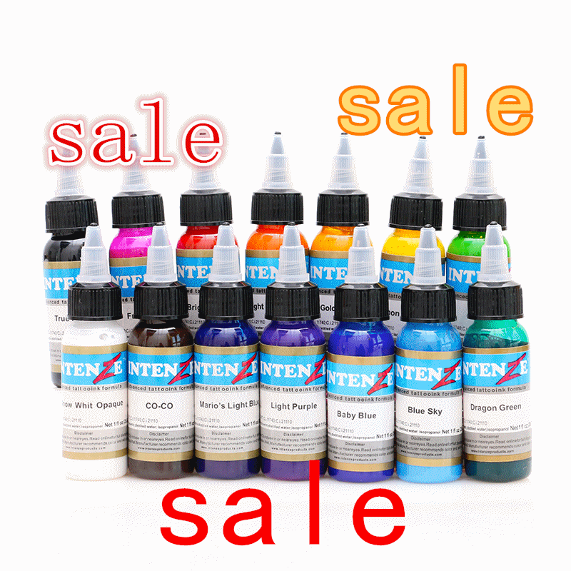 wholesale 14pcs / set color tattoo ink set mix serving (1oz 30ml color permanent make-up pigment kit Free shipping