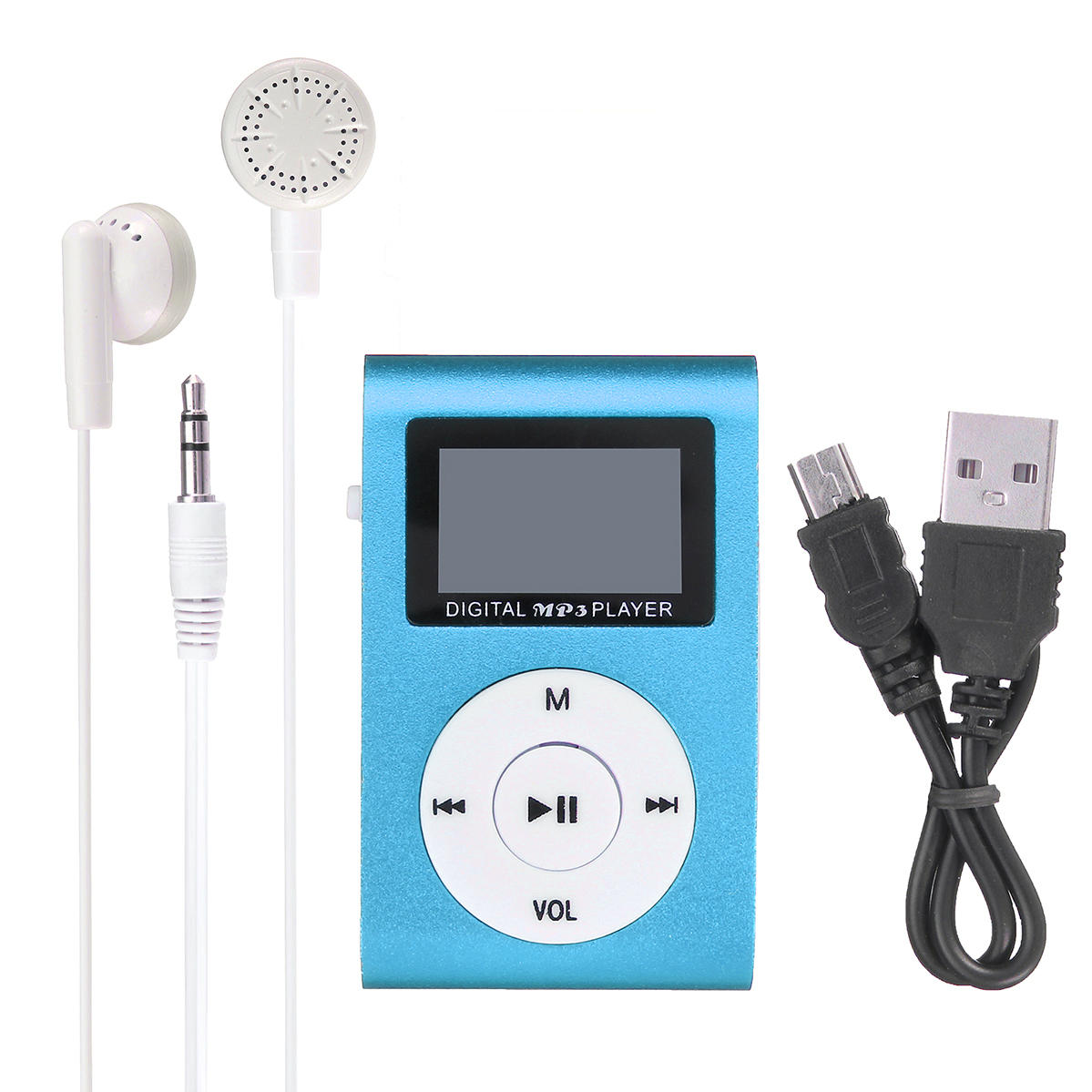 MP3 Player USB Clip 32GB Micro SD Card Slot with Earphone