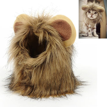 Little Ear Wig Cap Pet Cat Dog Funny Lion Hat Puppy Buckle Grooming Headgear