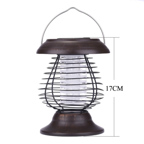 0.3W Solar-Powered UV Bug Zapper Repellant Pest Insect Mosquito Killer & LED Garden Lamp and Lantern for Camping Hiking
