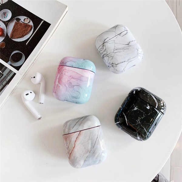 Luxury airpods1 / 2 case simple marble pattern suitable for airpods pro case wireless Bluetooth headset protective sleeve