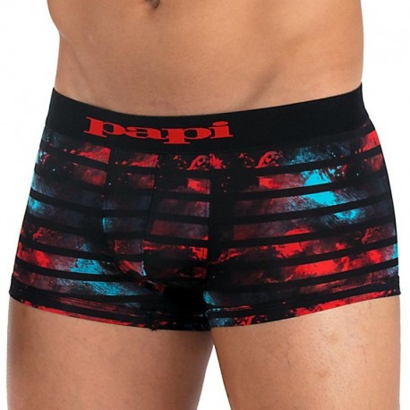 Papi Microflex Colorburst Boxer - Black - Red XL