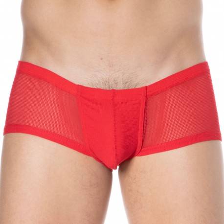 Doreanse Sexy Plain Mesh Trunks - Red XL