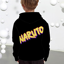 Kids Boys' Hoodie Long Sleeve Yellow 3D Print Anime Letter Daily Indoor Outdoor Active Fashion Daily Sports 2-12 Years Lightinthebox