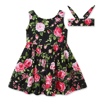Girl Floral Party Dresses Headband