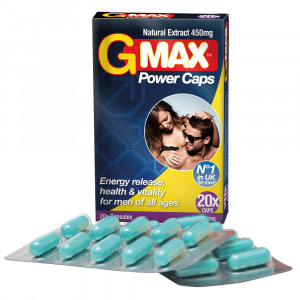 G-Max Power Capsules - Natural Male Virility Formula - 20 Capsules - 2 Packs