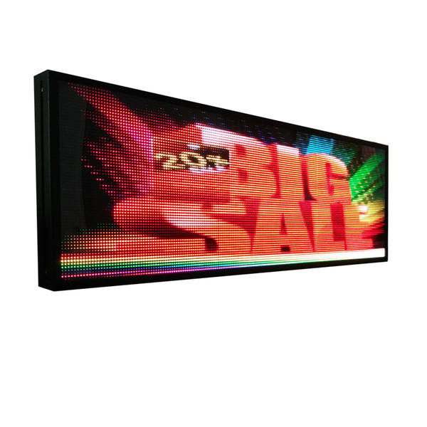 LED full color display led advertising signs electronic scroll screen 39x14 inch USB running text Image Animation Business Message Board