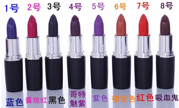 Brand new Luster Lipstick Frost Lipstick Matte Lipstick Hallowmas COSPLAY vampire party Makeup Lipgloss cosmetics 8colors gift drop shipping