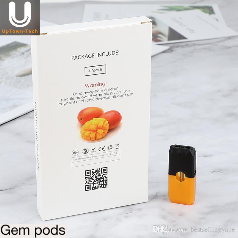 2018 Original Gem pods vape cartridges compatible for j-u-u-l no leaking 4 pods each packs free shipping by dhl